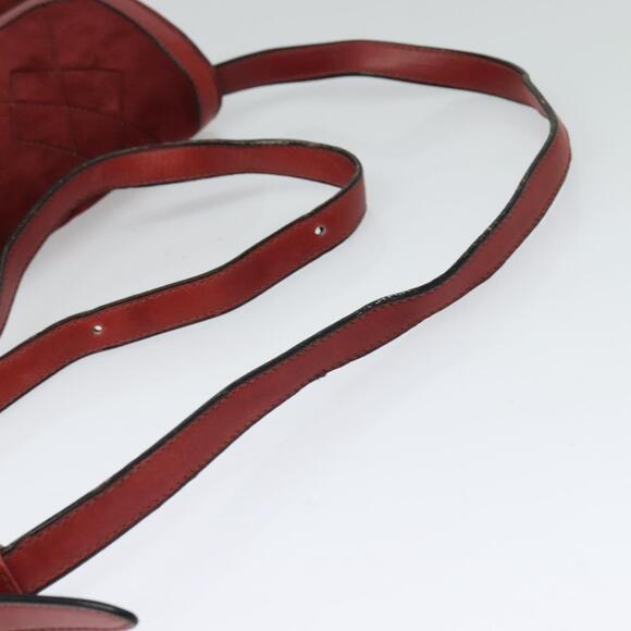 GUCCI Shoulder Bag Suede Vintage Red Gold - Picture 7 of 16